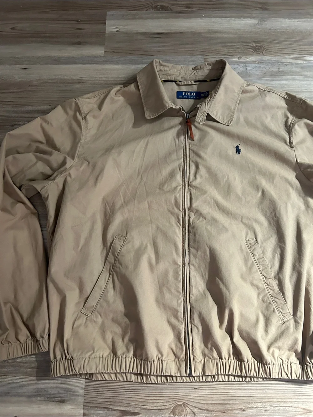 Polo by Ralph Lauren Men’s Beige/Tan Zip Front Windbreaker